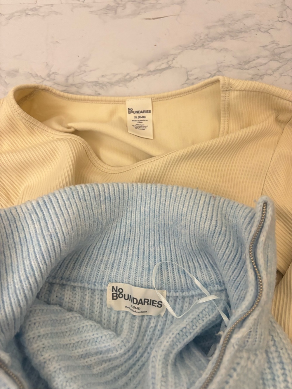 No Boundaries Womens Sweater Ribbed Top Lot Of 2 Sz XL 16-18 1/4 Zip Pullover - Picture 8 of 8